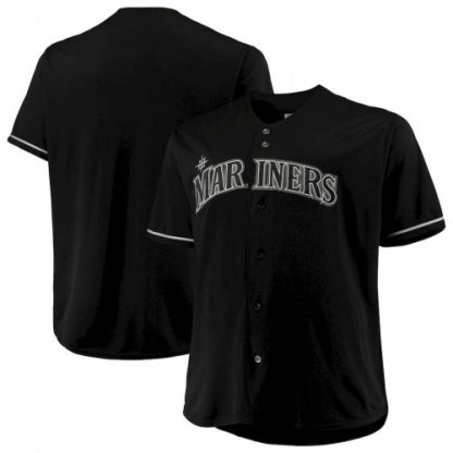 Seattle Seattle Mariners Majestic Big & Tall Pop Fashion Jersey Black