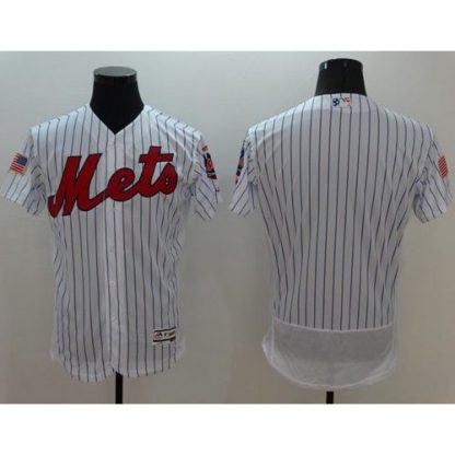 New York Mets Blank White(Blue Strip) Fashion Stars & Stripes Flexbase Authentic Stitched MLB Jersey