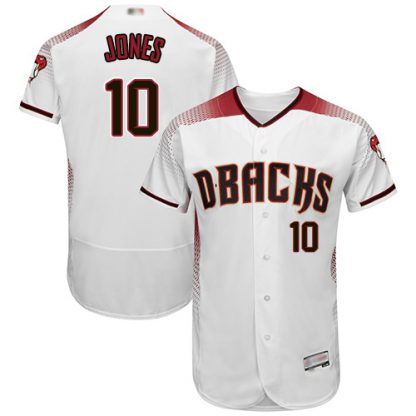 Arizona Diamondbacks #10 Adam Jones White/Crimson Flexbase Authentic Collection Stitched MLB Jersey