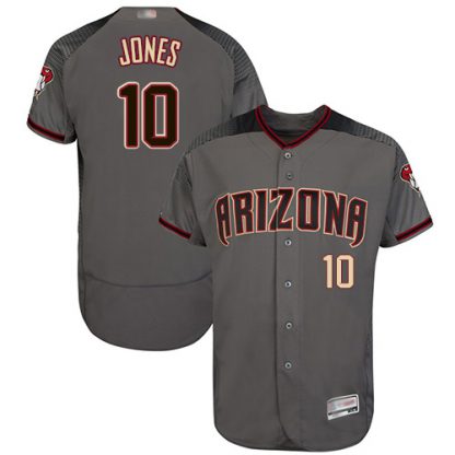 Arizona Diamondbacks #10 Adam Jones Gray Flexbase Authentic Collection Stitched MLB Jersey