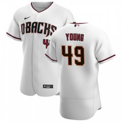 Arizona Arizona Diamondbacks #49 Alex Young Men's Nike White Crimson Authentic Home Team MLB Jersey