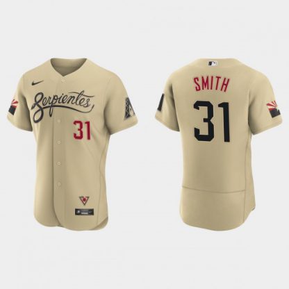 Arizona Arizona Diamondbacks #31 Caleb Smith Men's Nike 2021 City Connect Authentic MLB Jersey Gold