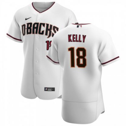 Arizona Arizona Diamondbacks #18 Carson Kelly Men's Nike White Crimson Authentic Home Team MLB Jersey
