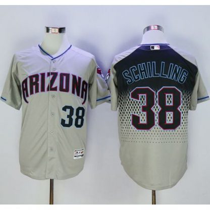 Arizona Diamondbacks #38 Curt Schilling Gray/Capri New Cool Base Stitched MLB Jersey