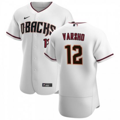 Arizona Arizona Diamondbacks #12 Daulton Varsho Men's Nike White Crimson Authentic Home Team MLB Jersey