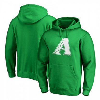 Arizona Arizona Diamondbacks Majestic St. Patrick's Day White Logo Pullover Hoodie Kelly Green