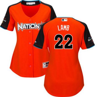Arizona Diamondbacks #22 Jake Lamb Orange 2017 All-Star National League Women's Stitched MLB Jersey