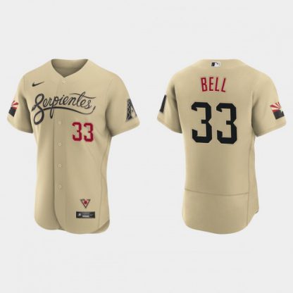 Arizona Arizona Diamondbacks #33 Jay Bell Men's Nike 2021 City Connect Authentic MLB Jersey Gold