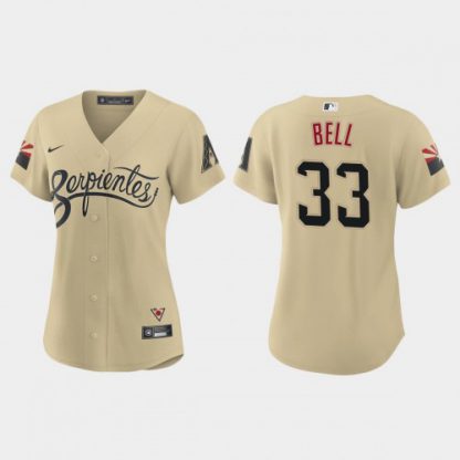 Arizona Arizona Diamondbacks #33 Jay Bell Women's Nike 2021 City Connect MLB Jersey Gold
