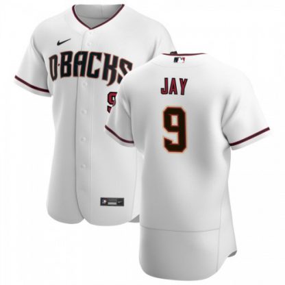 Arizona Arizona Diamondbacks #9 Jon Jay Men's Nike White Crimson Authentic Home Team MLB Jersey