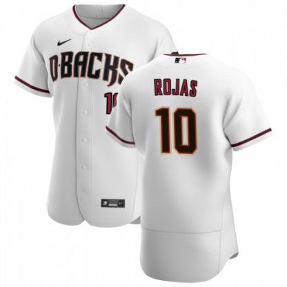 Arizona Arizona Diamondbacks #10 Josh Rojas Men's Nike White Crimson Authentic Home Team MLB Jersey