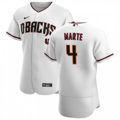 Arizona Arizona Diamondbacks #4 Ketel Marte Men's Nike White Crimson Authentic Home Team MLB Jersey