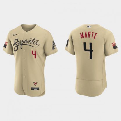 Arizona Arizona Diamondbacks #4 Ketel Marte Men's Nike 2021 City Connect Authentic MLB Jersey Gold