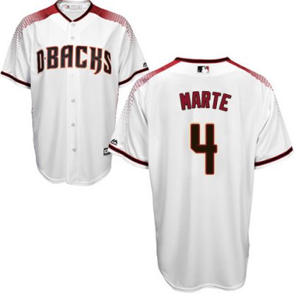 Arizona Diamondbacks #4 Ketel Marte White/Crimson Home Women's Stitched MLB Jersey