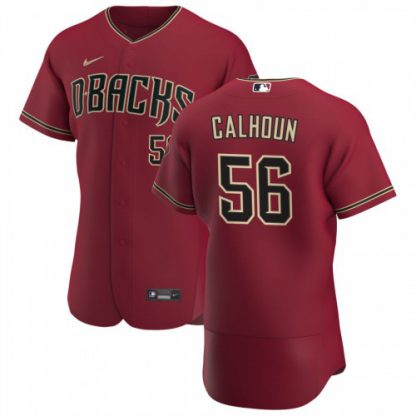 Arizona Arizona Diamondbacks #56 Kole Calhoun Men's Nike Crimson Authentic Alternate Team MLB Jersey
