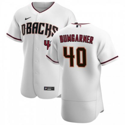 Arizona Arizona Diamondbacks #40 Madison Bumgarner Men's Nike White Crimson Authentic Home Team MLB Jersey