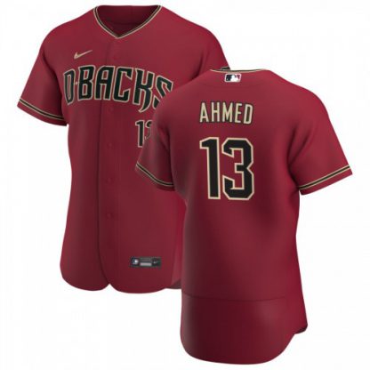 Arizona Arizona Diamondbacks #13 Nick Ahmed Men's Nike Crimson Authentic Alternate Team MLB Jersey