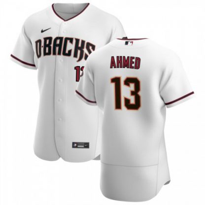 Arizona Arizona Diamondbacks #13 Nick Ahmed Men's Nike White Crimson Authentic Home Team MLB Jersey