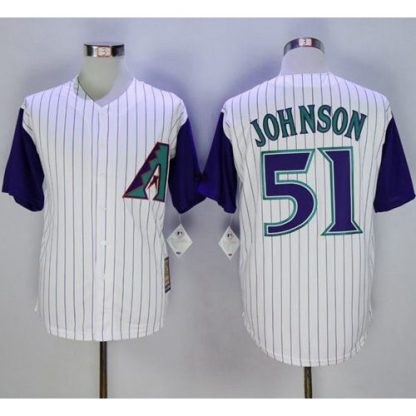 Arizona Diamondbacks #51 Randy Johnson White Hall Of Fame Cool Base Stitched MLB Jersey