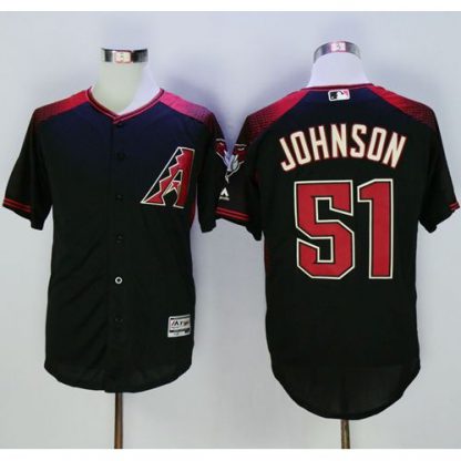 Arizona Diamondbacks #51 Randy Johnson Black/Brick New Cool Base Stitched MLB Jersey
