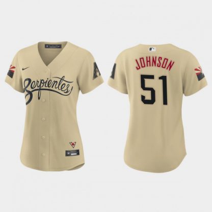Arizona Arizona Diamondbacks #51 Randy Johnson Women's Nike 2021 City Connect MLB Jersey Gold