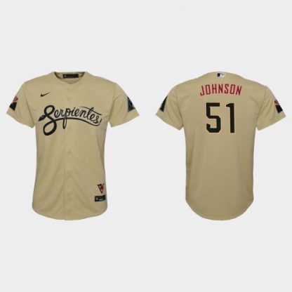 Arizona Arizona Diamondbacks #51 Randy Johnson Youth Nike 2021 City Connect MLB Jersey Gold