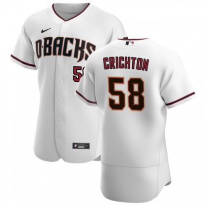 Arizona Arizona Diamondbacks #58 Stefan Crichton Men's Nike White Crimson Authentic Home Team MLB Jersey