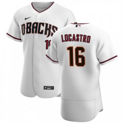Arizona Arizona Diamondbacks #16 Tim Locastro Men's Nike White Crimson Authentic Home Team MLB Jersey