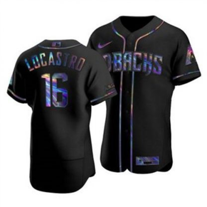 Arizona Arizona Diamondbacks #16 Tim Locastro Men's Nike Iridescent Holographic Collection MLB Jersey - Black