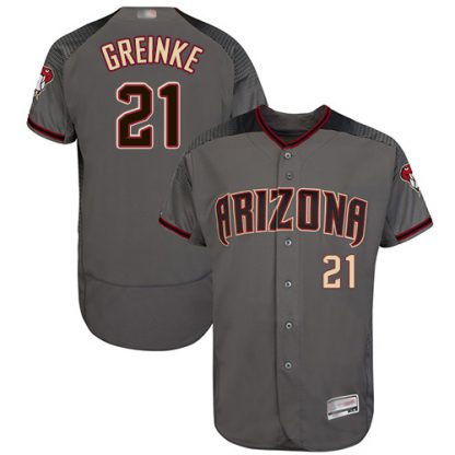 Arizona Diamondbacks #21 Zack Greinke Gray Flexbase Authentic Collection Stitched MLB Jersey