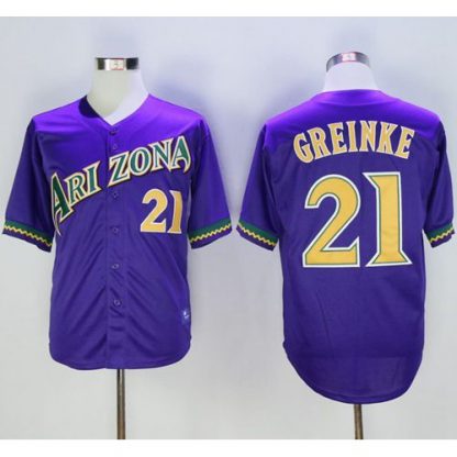 Arizona Diamondbacks #21 Zack Greinke Purple Cooperstown Stitched MLB Jersey