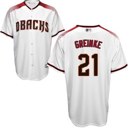 Arizona Diamondbacks #21 Zack Greinke White/Crimson Home Women's Stitched MLB Jersey