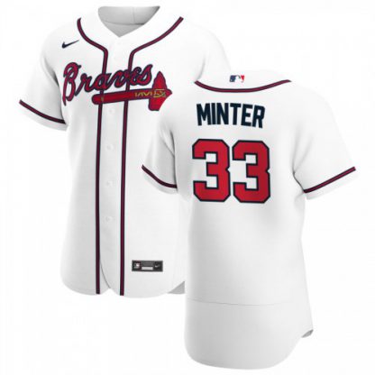 Atlanta Atlanta Braves #33 A.J. Minter Men's Nike White Home 2020 Authentic Player MLB Jersey