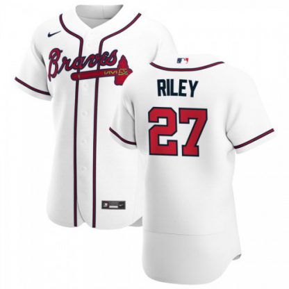 Atlanta Atlanta Braves #27 Austin Riley Men's Nike White Home 2020 Authentic Player MLB Jersey