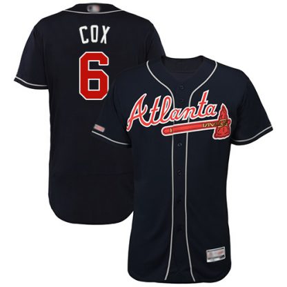 Atlanta Braves #6 Bobby Cox Navy Blue Flexbase Authentic Collection Stitched MLB Jersey