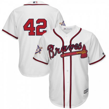 Atlanta Atlanta Braves #42 Majestic 2019 Jackie Robinson Day Official Cool Base Jersey White