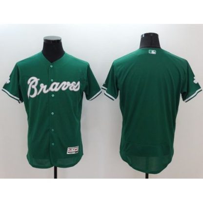 Atlanta Braves Blank Green Celtic Flexbase Authentic Collection Stitched MLB Jersey