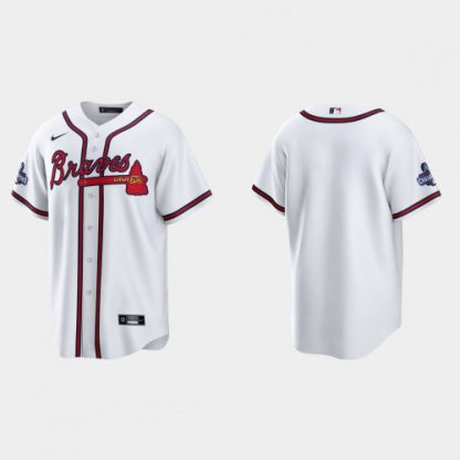 Atlanta Atlanta Braves Blank Men's Nike 2021 World Series Champions Patch MLB Game Jersey - White