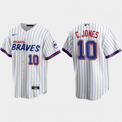 Atlanta Atlanta Braves #10 Chipper Jones White Men's Nike 2021 City Connect Replica MLB Jersey