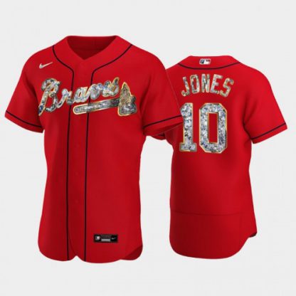 Atlanta Atlanta Braves #10 Chipper Jones Men's Nike Diamond Edition MLB Jersey - Red