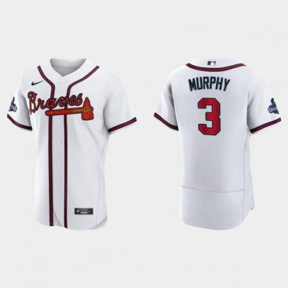 Atlanta Atlanta Braves #3 Dale Murphy Men's Nike 2021 World Series Champions Patch MLB Authentic Player Jersey - White