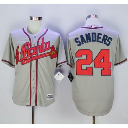 Atlanta Braves #24 Deion Sanders Grey New Cool Base Stitched MLB Jersey