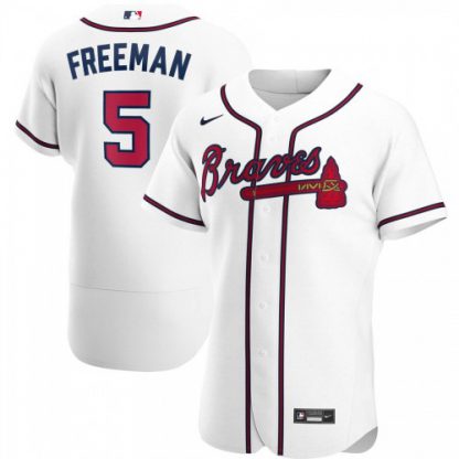 Atlanta Atlanta Braves #5 Freddie Freeman Men's Nike White Home 2020 Authentic Player MLB Jersey
