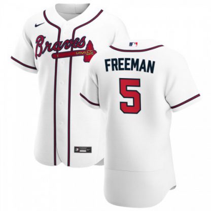 Atlanta Atlanta Braves #5 Freddie Freeman Men's Nike White Home 2020 Authentic Player MLB Jersey
