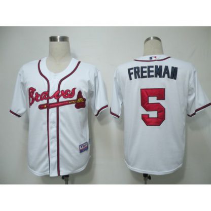 Atlanta Braves #5 Freddie Freeman White Cool Base Stitched MLB Jersey