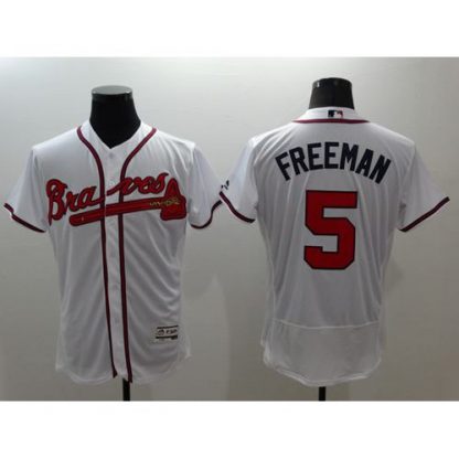 Atlanta Braves #5 Freddie Freeman White Flexbase Authentic Collection Stitched MLB Jersey