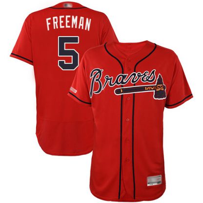Atlanta Braves #5 Freddie Freeman Red Flexbase Authentic Collection Stitched MLB Jersey