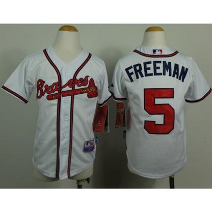 Atlanta Braves #5 Freddie Freeman White Cool Base Stitched Youth MLB Jersey