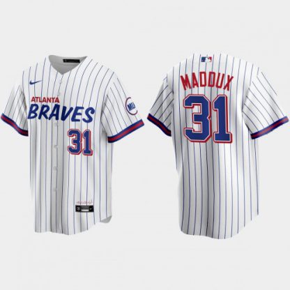 Atlanta Atlanta Braves #31 Greg Maddux White Men's Nike 2021 City Connect Replica MLB Jersey