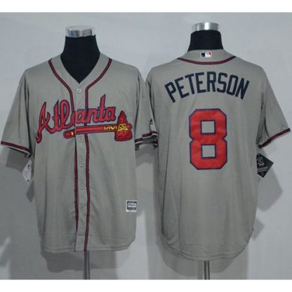 Atlanta Braves #8 Jace Peterson Grey New Cool Base Stitched MLB Jersey